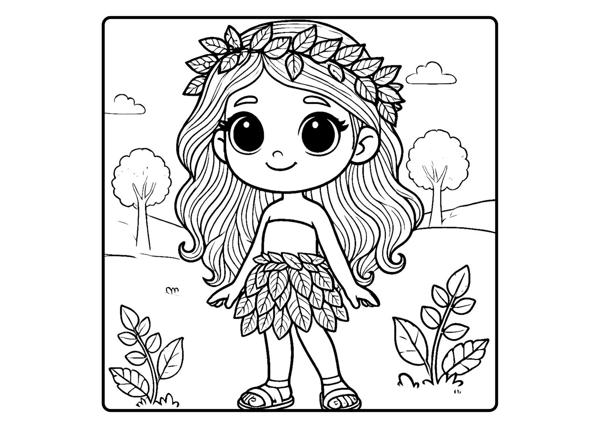 Eva no Jardim do Éden - História bíblica para colorir